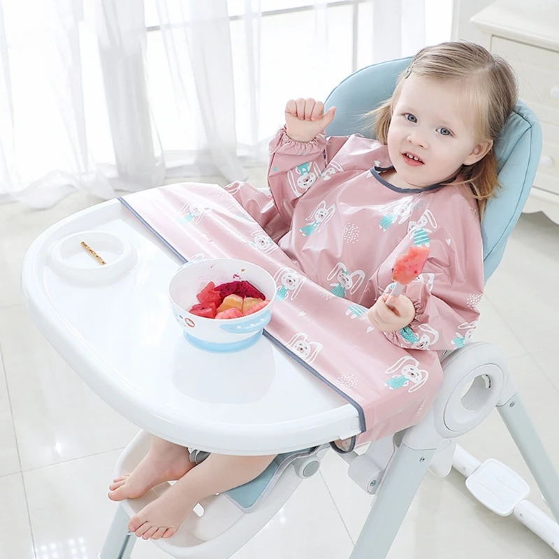 

Food Feeding Highchair Bib Coverall with Table Cloth Cover Baby Dining Chair Gown Waterproof Saliva Towel Burp Apron