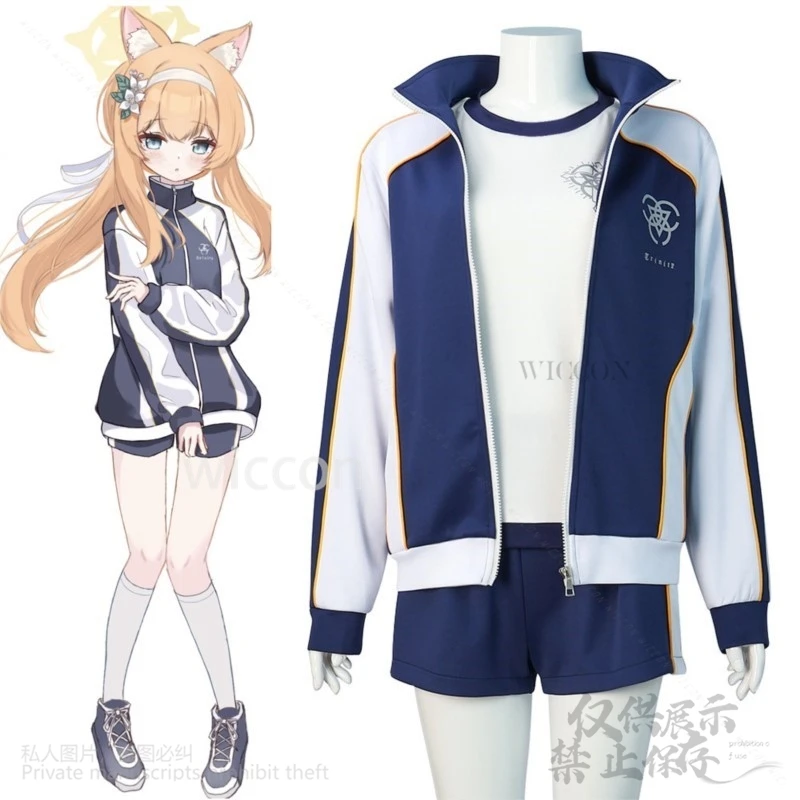 Аниме игра синий архив косплей Iochi Mari Cos школьная форма футболка куртка шорты
