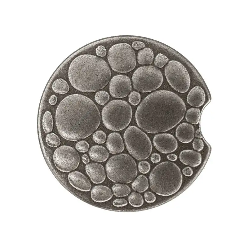 

Pebble Stone Textured Car Coasters, Brushed Nickel , Set of 6