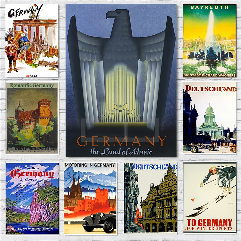 Немецкий винтажный постер для путешествий Постер гамбургера дритсеилбан