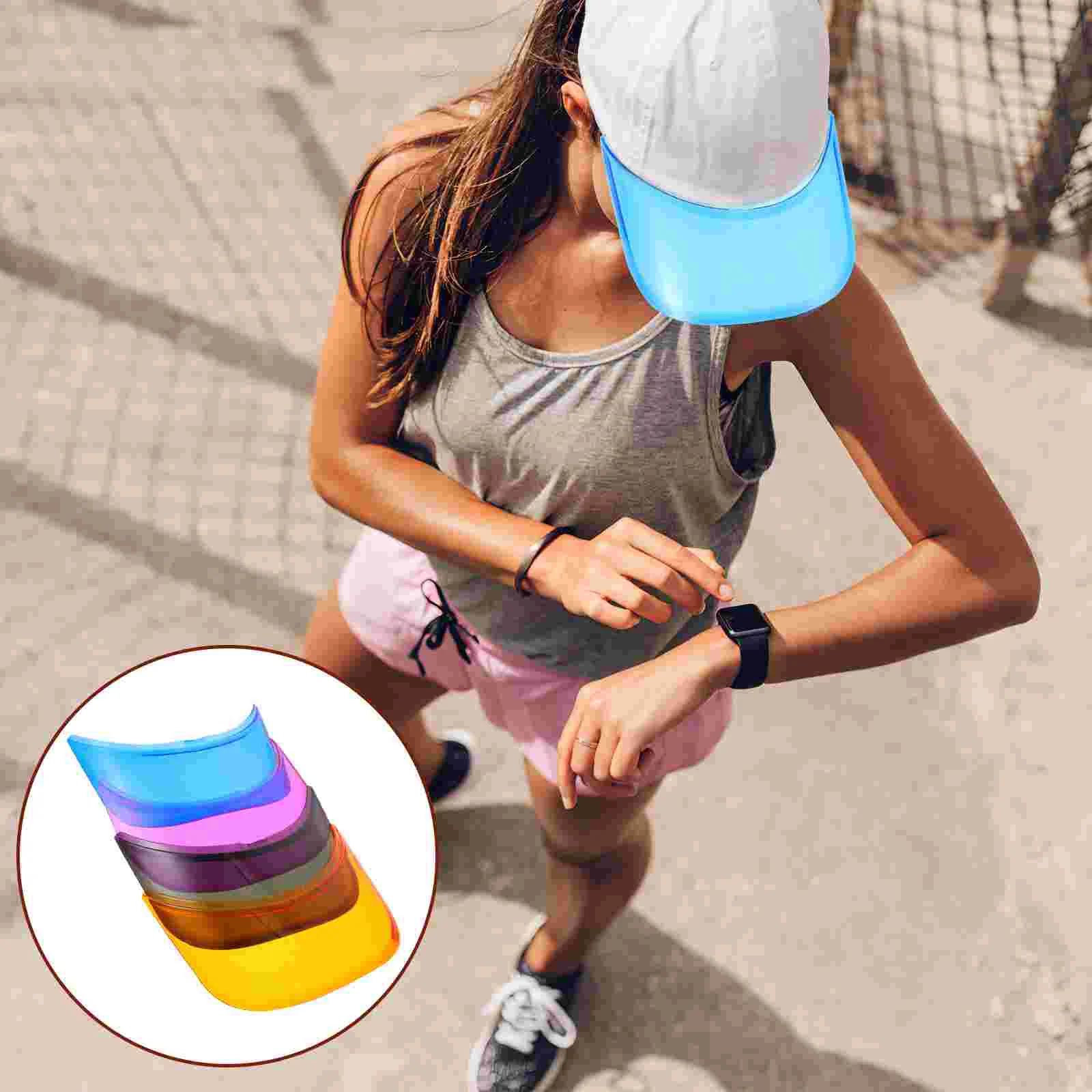4Pcs Transparent Hat Visor Outdoor Sun-proof Hat Visor Lightproof Sun Visor Replacement Sun Visor