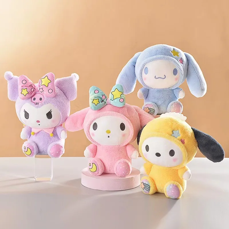 

8-inch Plush Doll Sanrio Cartoon Hello Kitty MyMelody Cinnamoroll Kuromi Pompompurin Pachacco Creative High-value Cute Ornaments