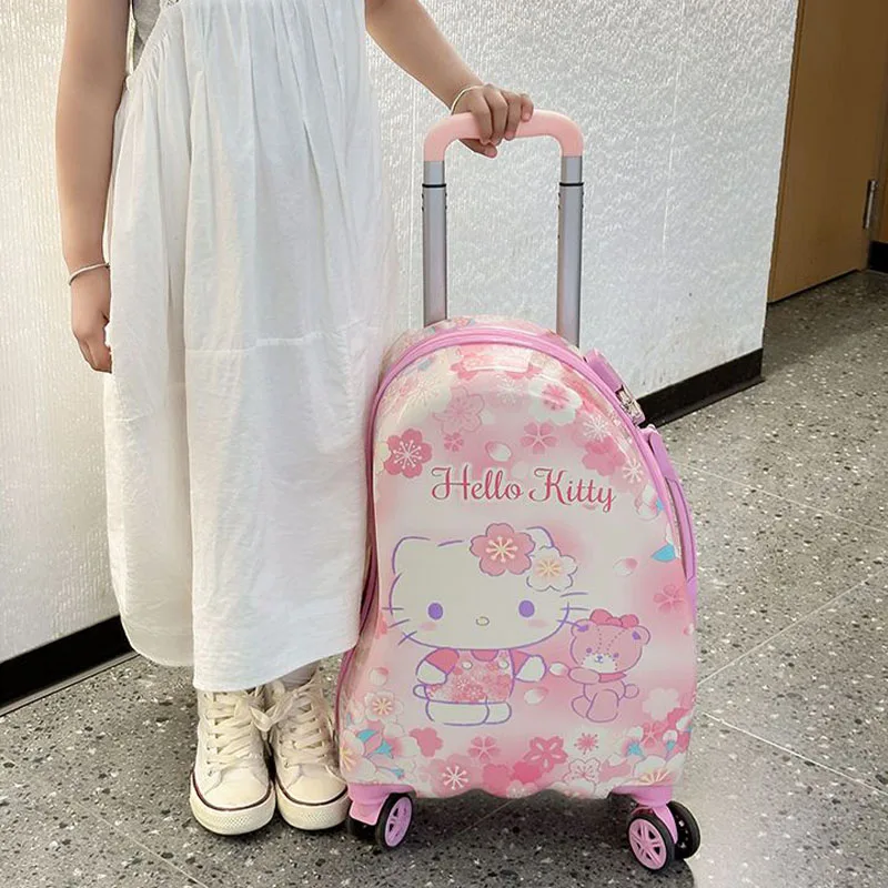 Новый чемодан Sanrioed Hello Kittys для девочек УНИВЕРСАЛЬНАЯ ТЕЛЕЖКА на колесах