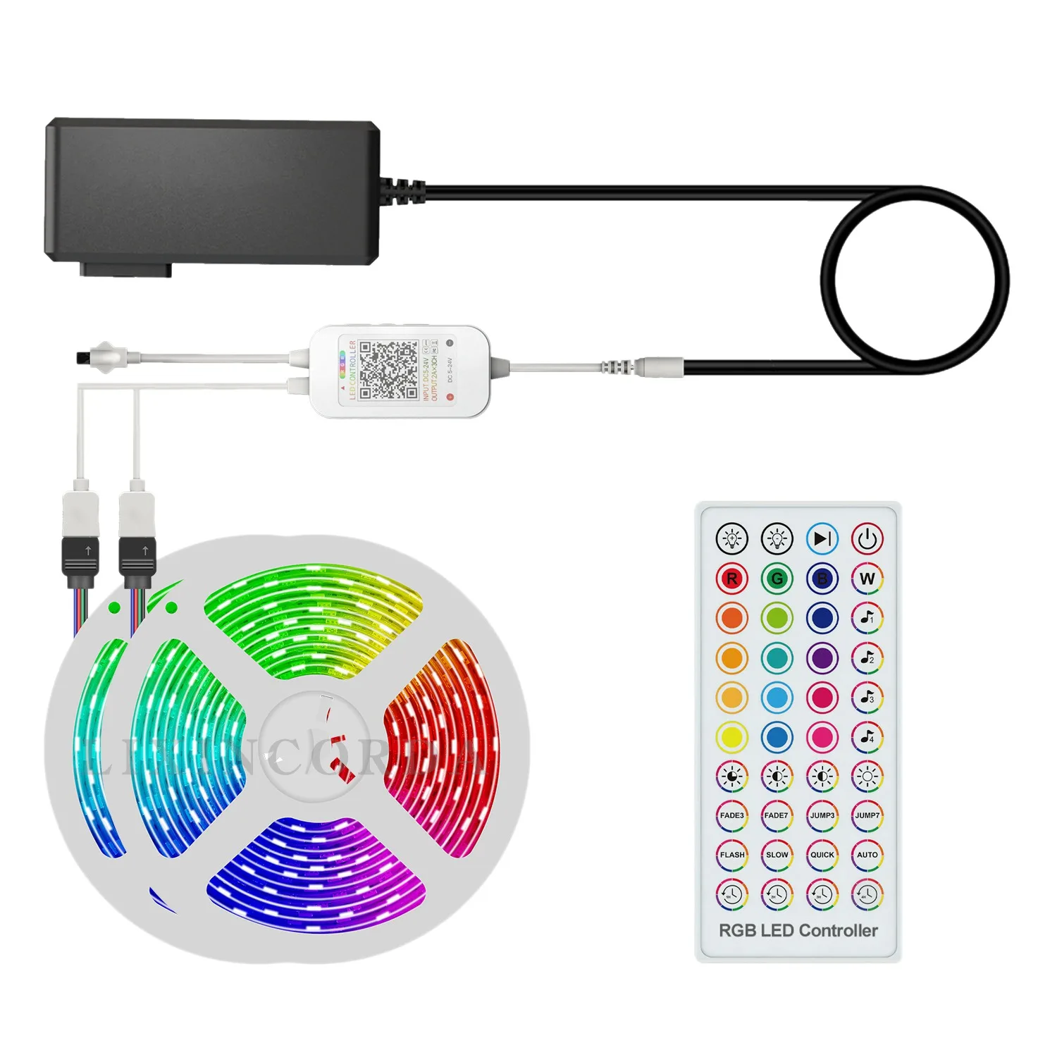 

Фонари со сменой цвета, музыкальная синхронизация, RGB-подсветка, 5050 SMD, управление через приложение с дистанционным управлением для дома, фонари 30 м, вилка стандарта США