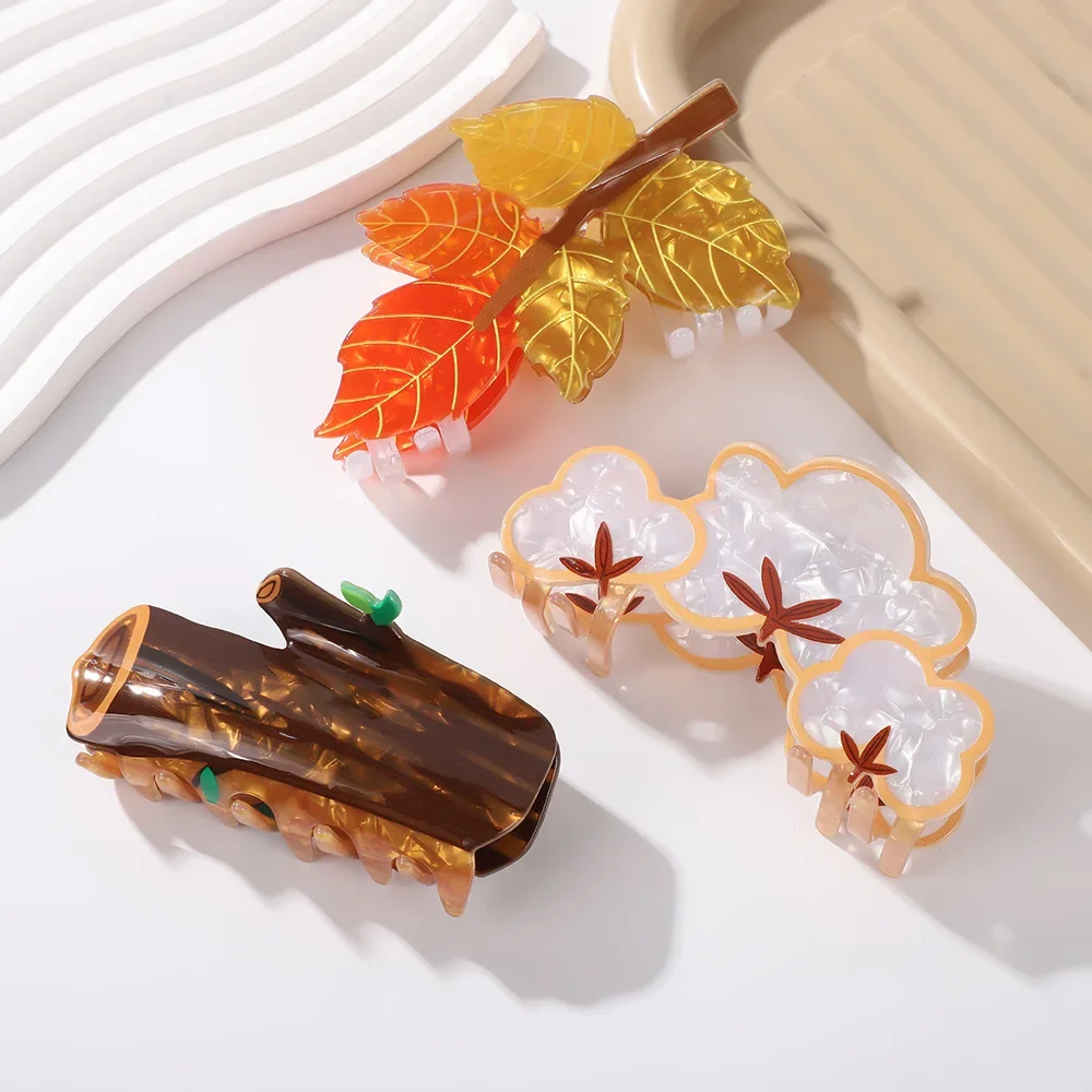 Индивидуальный акриловый зажим для волос в виде листьев аксессуары укладки