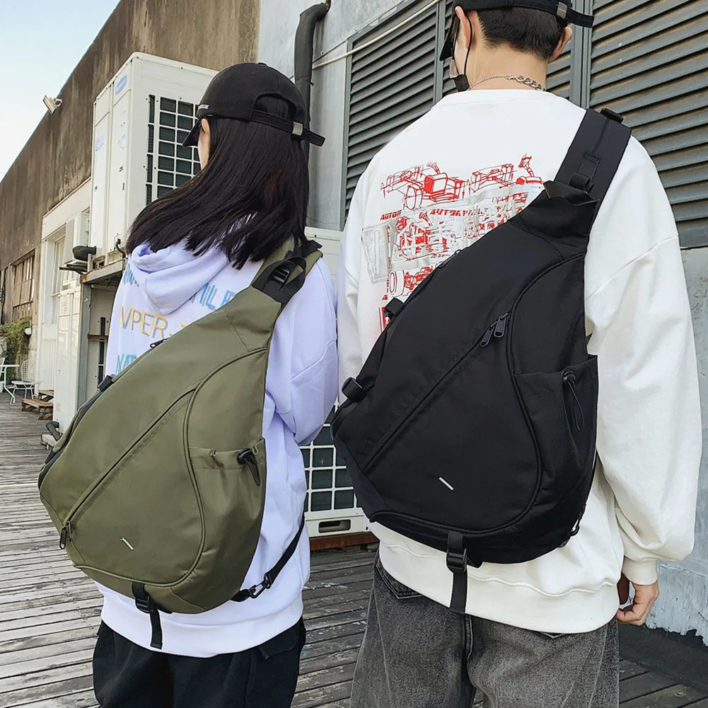 

Large Capacity Men's Chest Bag Pack Casual Hip Hop Travel Unisex Crossbody Bag High Quality Nylon Storage Shoulder Messenger Bag