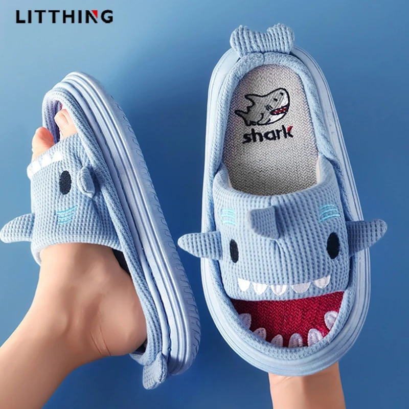

Тапки женские домашние на платформе, милые Мультяшные шлепанцы с акулами, сланцы для пола, толстая подошва, домашние тапочки, весна-лето