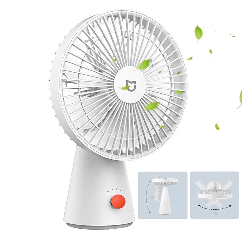 

2022 Xiaomi Mijia Desktop Fan Handheld Portable 4000mAh Battery Type C Rechargeable 4 Gear Wind USB Fan for Home Office School