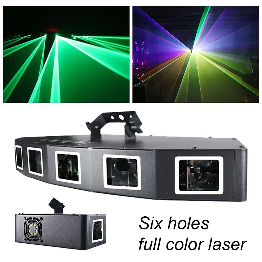 Мощная система лазерного шоу RGBWY с шестью отверстиями сценическое украшение для