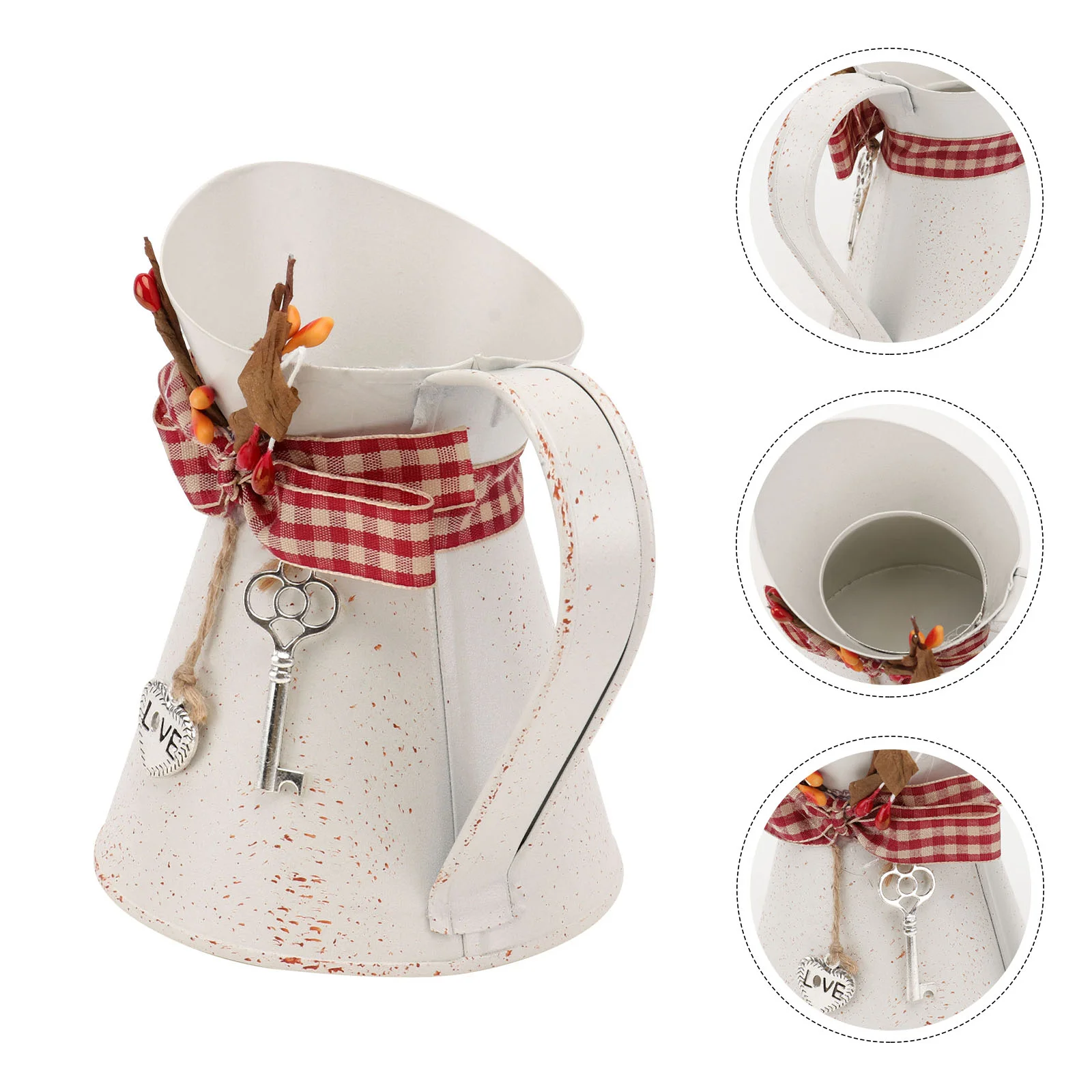 Черный оцинкованный кувшин жестяное ведро цветочный горшок осенний декор для