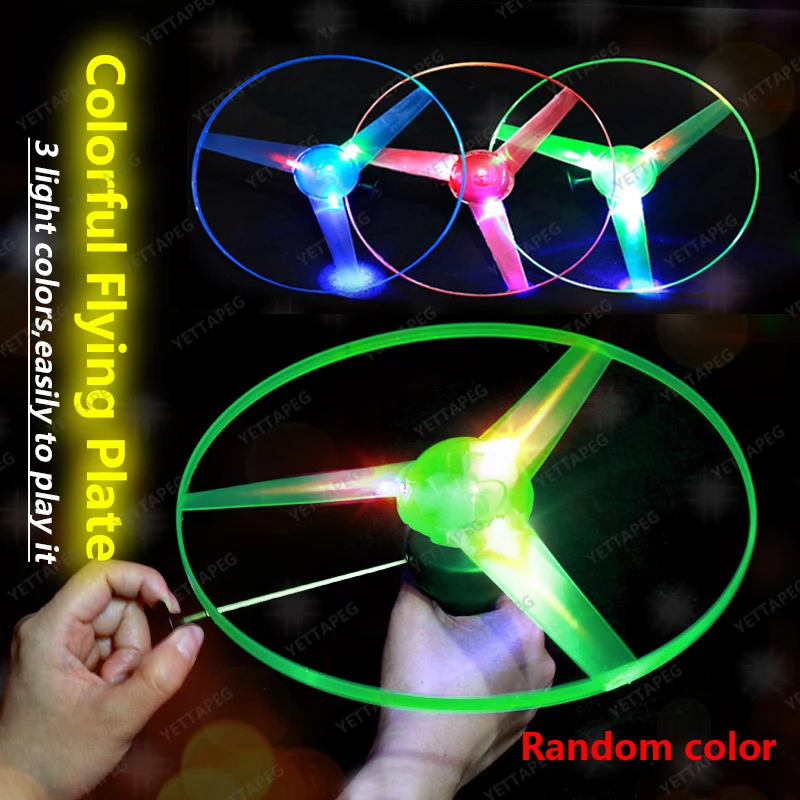 

Flying Disc Propeller Toys Kids Helicopter Pull String Flying Saucers Children Outdoor Games Dog Pet Chaser Supplies Party Favor