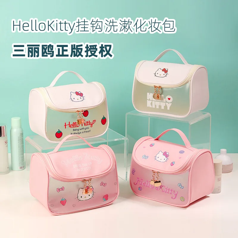 

Kawaii Sanrio Hello Kitty Cosmetic Bag Exquisite Printing Handbag Toilet Storage Bag Large Capacity Travel Bag