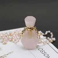 natural stone perfume bottle pendant necklace gold color chain good quality for women fashion necklace jewelry gifts