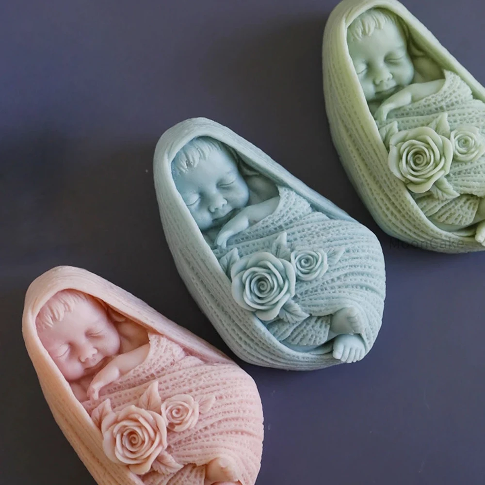 

Baby Silicone Mold Rose Baby Soap Molds Gypsum Chocolate Candle Mold Clay Resin Fondant Mould Making Gifts Craft Home Decor