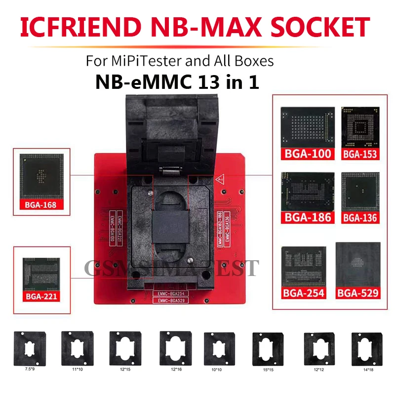 ICFRIEND MiPItester NB-Max розетка для E-mate EMMC и UFS BGA254 BGA297 BGA153 поддержка Easy-Jtag box Medusa Pro UFI |
