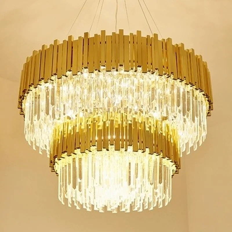 

Modern Luxury Golden Chandeliers Hanging Light Crystal Chandelier Lighting Fixture for Home Hotel Restaurant KTV Decor