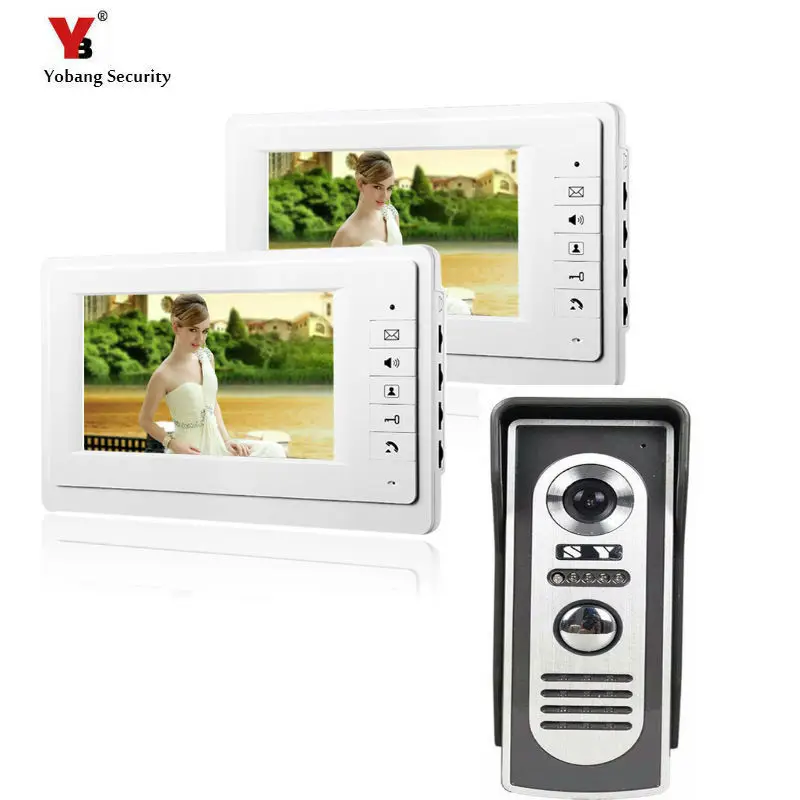 Home 7'' Wired Video Door Phone Intercom System Video Doorbell IR Night Vision Dual-way Intercom for Apartment Security