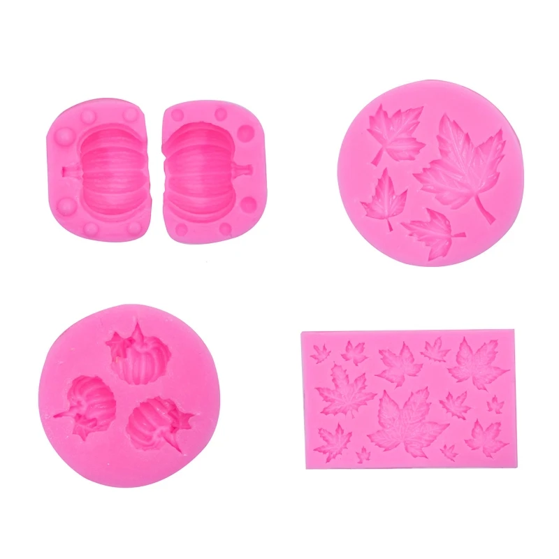 

4x Pumpkin Maple Leaf Mold Fondant Mould Cake DIY Supplies Pastry Baking Decor