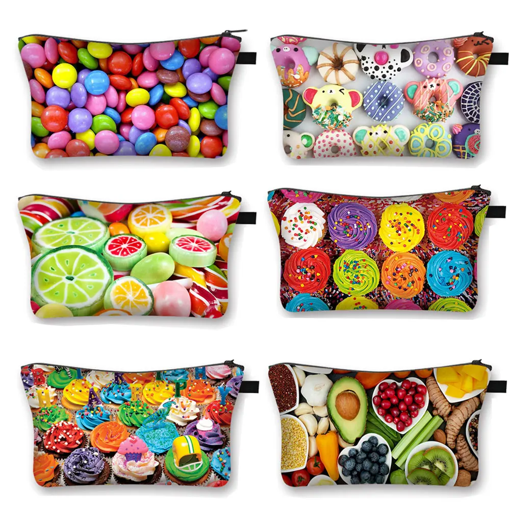 

Yummy Candy Icecream Donut Print Cosmetic Case Leisure Toiletries Lipstick Bag Women Makeup Bag Girls Cosmetic Organizerss Bags