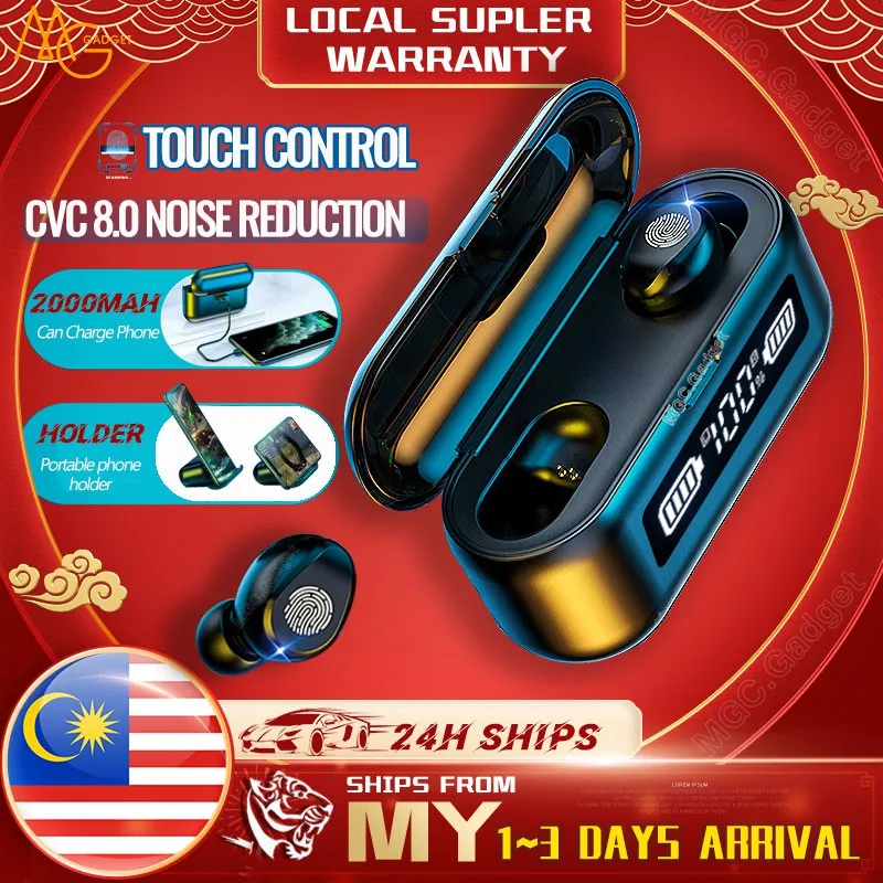 

AMOI F9 Bluetooth Earphone Wireless Earbud TWS Gaming Headset HiFi Sports Fon telinga Bluetooth Headphone