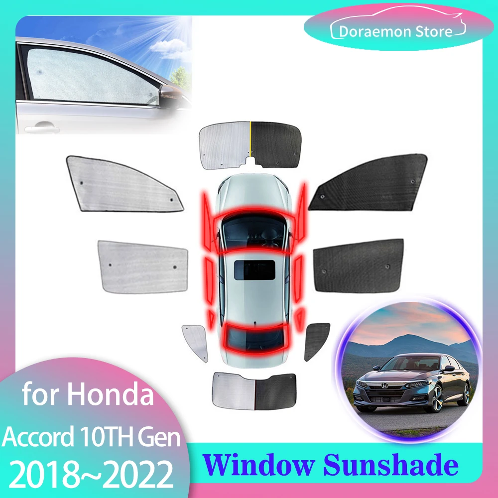 

Солнцезащитные очки с полным покрытием для Honda Accord LX 10 поколения CV1 2 3 гибридные ветрозащитные стекла 2018 ~ 2022 2019 2020 2021 козырек коврик оконные занавески автомобильные аксессуары