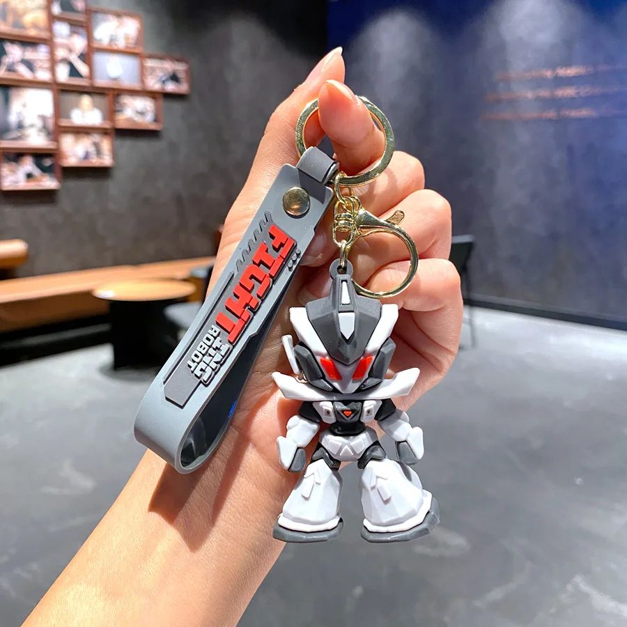 Фото 1/4 шт. новые мультяшные крутые брелоки-роботы Gundam, 3D-фигурки из мягкого пластика, подвески для мобильных телефонов, рюкзаков, украшения для автомобиля, подарок №5
