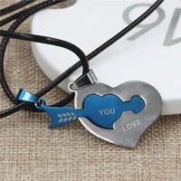 titanium steel love couple necklace heart shaped pendant for men and women simple student pendant necklace fashion collocation