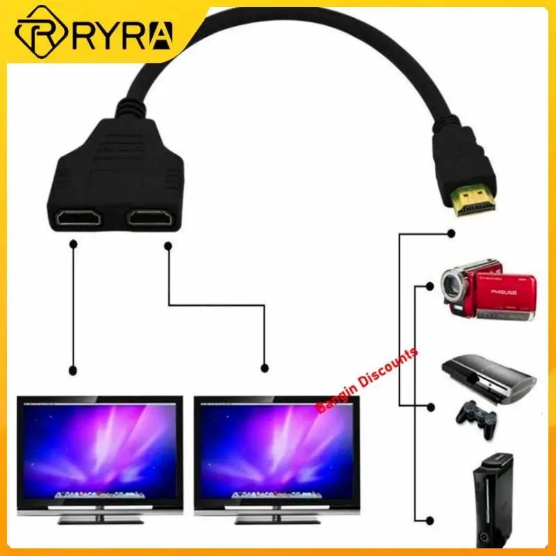 

RYRA 1 вход 2-совместимый разветвитель кабель HD 1080P видео коммутатор адаптер Выходной порт концентратор для X-box PS3/4 DVD HDTV ПК ноутбука