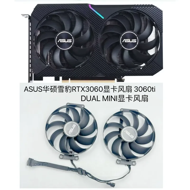 Фото для ASUS Snow Leopard RTX 3060 3060 Ti DUAL MINI Вентилятор охлаждения видеокарты, бесшумный сменный кулер №1