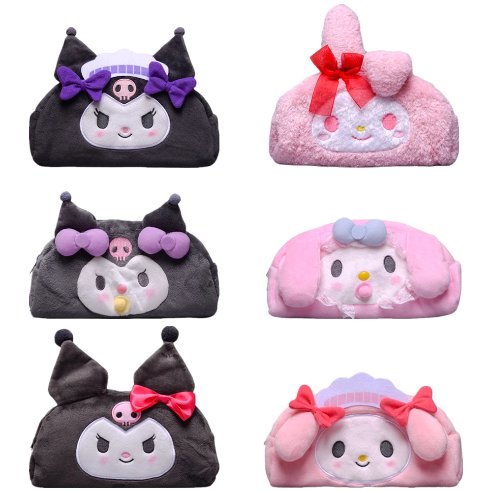 

New Sanrio Storage Bag Kuromi My Melody 20Cm Cartoon Girl Plush Anime Stuffed Handbag Kawaii Keys Coin Purse Trave Bag