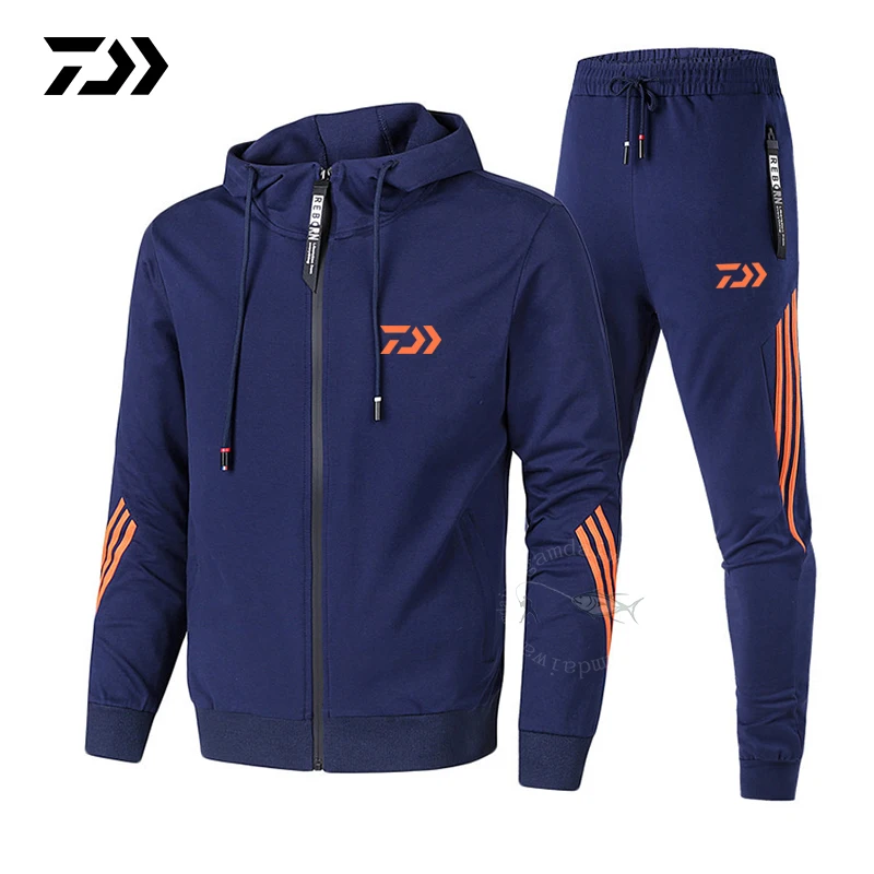 NEW Daiwa Fishing Clothing Spring Autumn Fishing Suit Cotton Outdoor Camping Hiking Sport Set Striped Clothes Fishing Suits