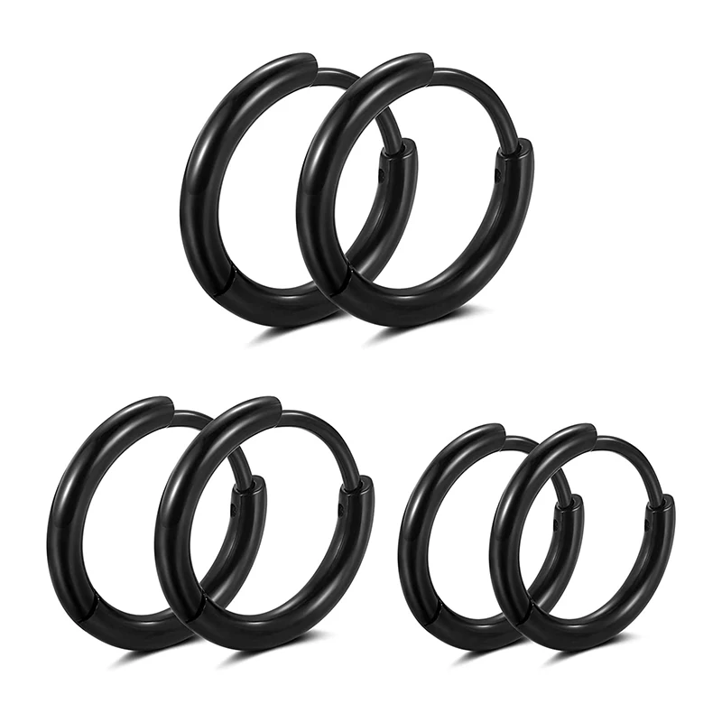 

316L Surgical Stainless Steel Hoop Earrings 8/10/12mm Hypoallergenic Huggie Earrings Small Hoop Sleeper Earrings For Women Men