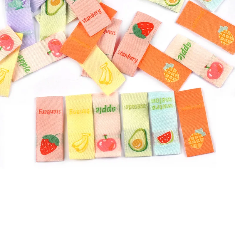 50 шт. прямоугольные этикетки с фруктами 40 х15 мм