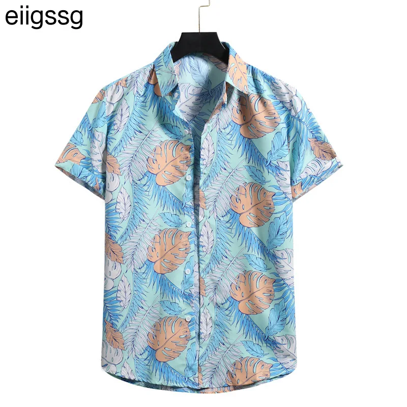 

Pink Floral Hawaiian Shirt Men Chemise Homme 2022 Summer New Short Sleeve Beach Aloha Shirts Men Casual Button Up Shirt Male XXL