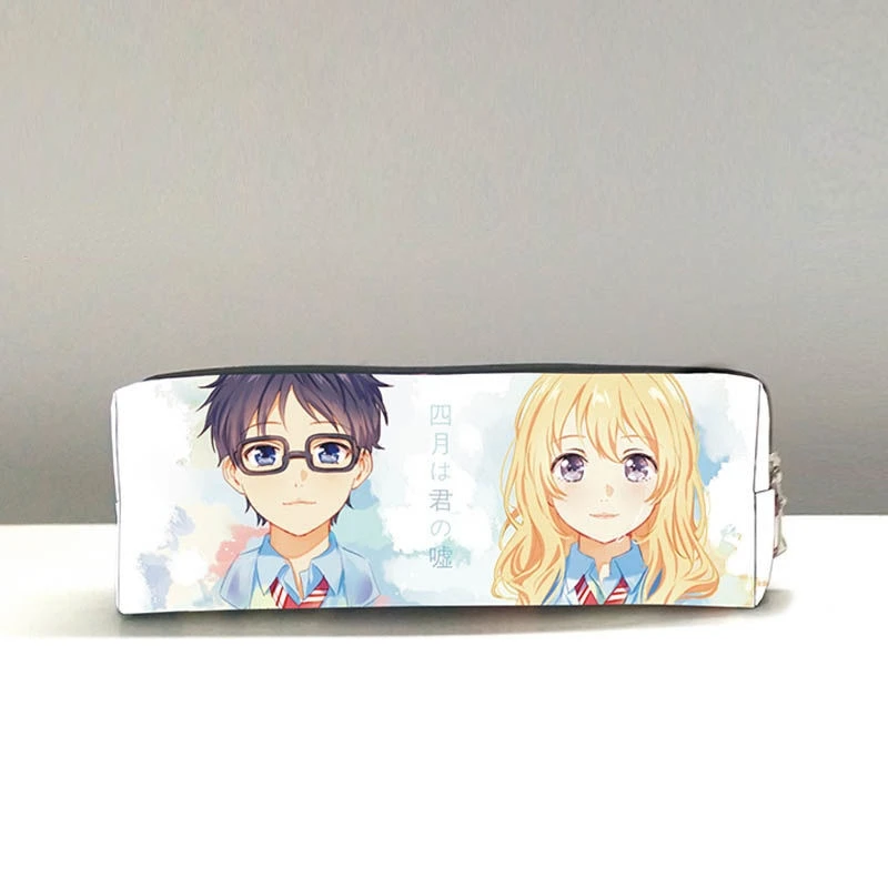 

Пеналы Your Lie в апреле, пеналы с аниме-принтом, Мультяшные карандаши Miyazono Kaori, студенческие канцелярские принадлежности, школьные принадлежно...