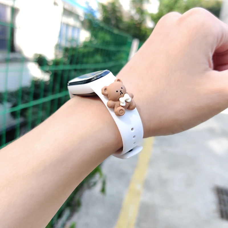 

Силиконовый ремешок для часов Mi Band 7, сменный умный Браслет для часов Xiaomi MI Band 3 4 5 6 7, креативная кукла, подарок