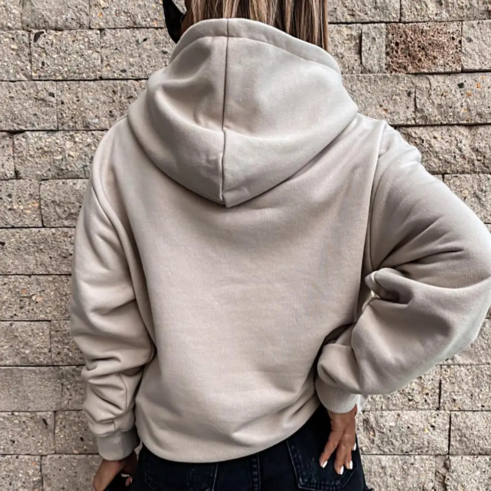 

Women Hoodie Long Sleeves Skin-Touch Cold Resistant Women Casual Hoodie Solid Color Sweatshirt Hooded Sweatshirt for Office