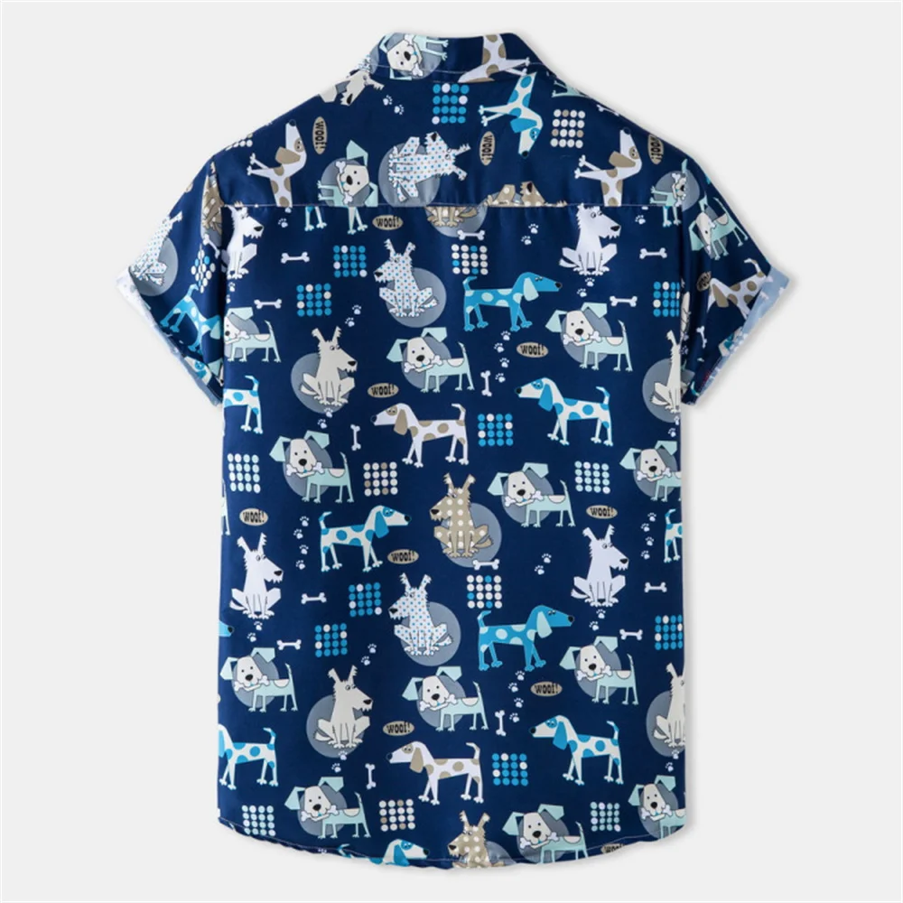 Fashion Men's Hawaiian Shirts Men Casual Colorful Printed Beach Blouse Short Sleeves Male Tops Plus Size M-3XL