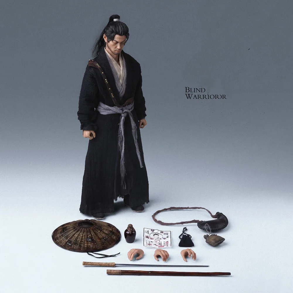 

QINGGE STUDIO QG001 1/6 мужской солдат Китайский древний рыцарь-слепой рыцарь управляющий мечом 12-дюймовая экшн-фигурка полный комплект модель