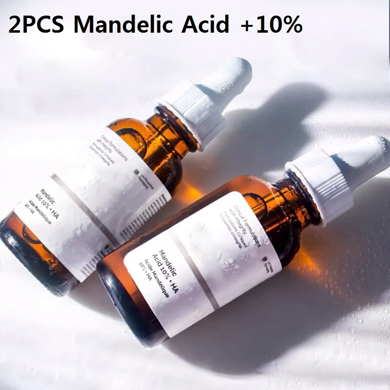 

2PCS Mandelic Acid 10% + HA Hyaluronic Acid Exfoliating Pores Essence Oil Control Brighten Acne Facial Serum Original