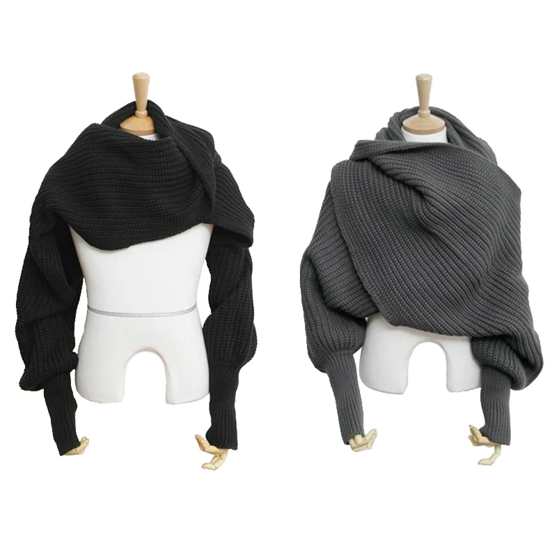 Новинка мужские женские шарфы унисекс вязаные рукава и комплект для мальчиков