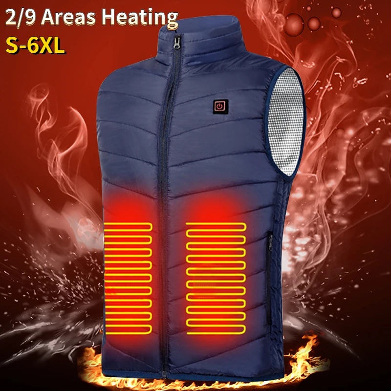

2/9 районы Электрический обогрев жилет пальто зимний жилет с Usb подогревом куртка для мужчин женщин Открытый Туризм термальный жилет обогрев...