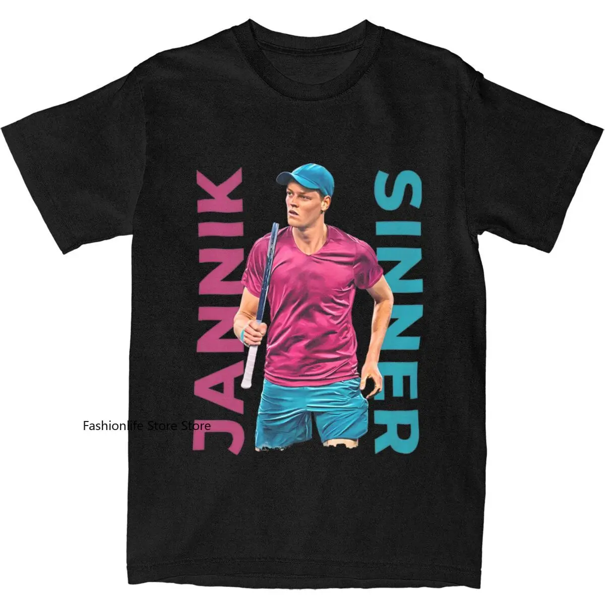 Футболка Jannik Sinner мужская с принтом восходящая теннисная одежда из хлопка Пляжная