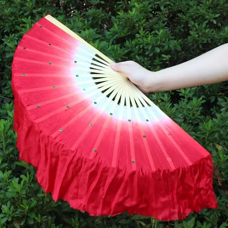 Настоящий шелк 1 пара 40 см (15 7 дюйма) красочные бамбуковые вуали для танца живота