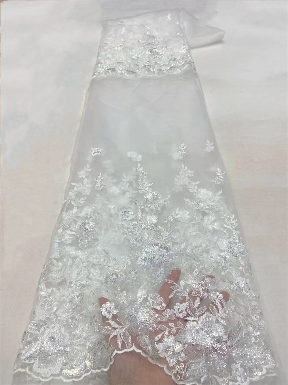 Небесно-голубая последовательность кружевной ткани 2024 высокое качество