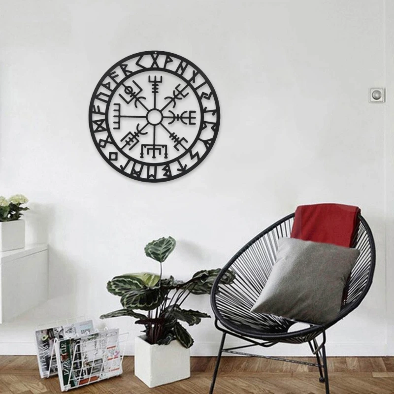 

Скандинавский викинг Символ Одина Металлический настенный знак Выдолбленный черный настенный табличка