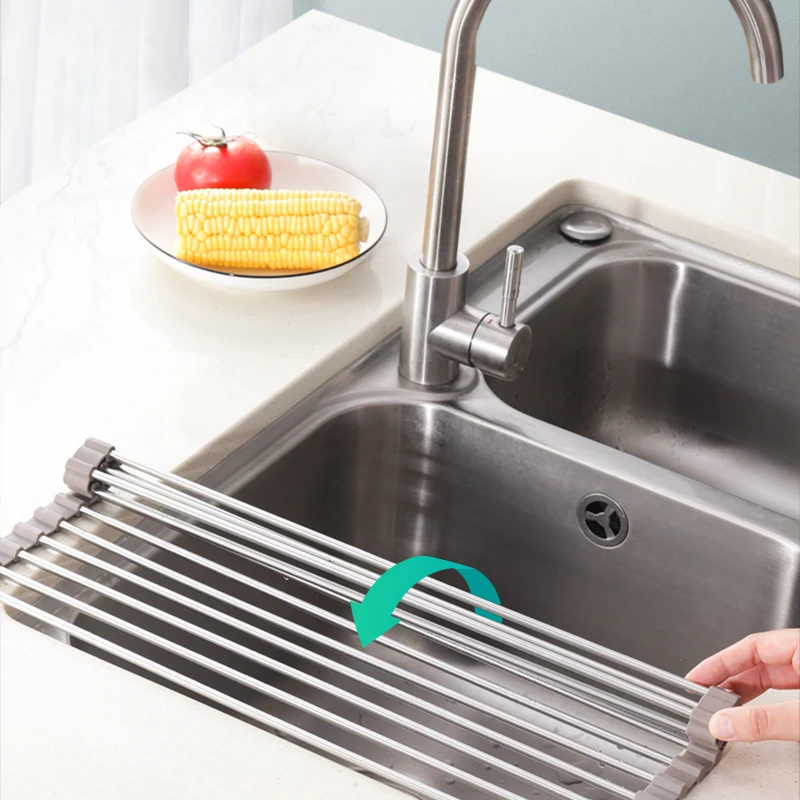 Регулируемая сушилка полка для слива лоток складной органайзер раковины