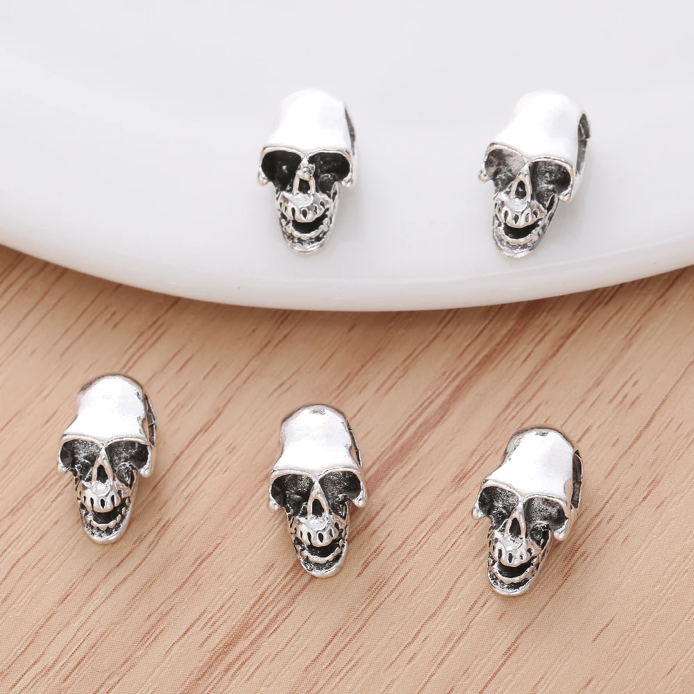 

20 шт./компл. новый сезон Изящные бусины в виде черепа унисекс Pandora для изготовления ювелирных изделий на заказ DIY браслет ожерелье