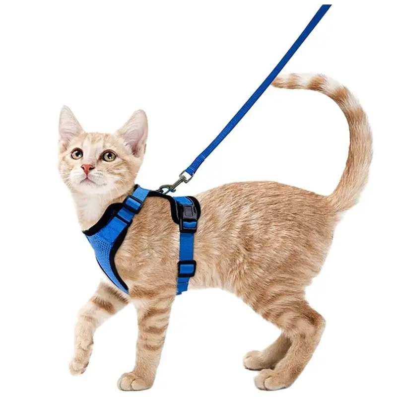 

Cat Harness and Leash for Walking Escape Adjustable Vest Harnesses for Cats Easy Control Breathable Reflective Strips Jacket