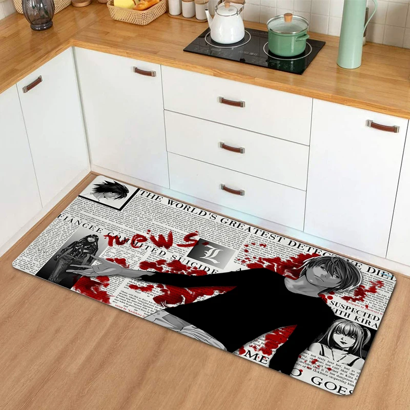 

Kitchen Floor Mat Death Note Entrance Doormat Doormats Long Corridor Carpet Balcony Decorations Living Room Rugs Prayer Rug Bath